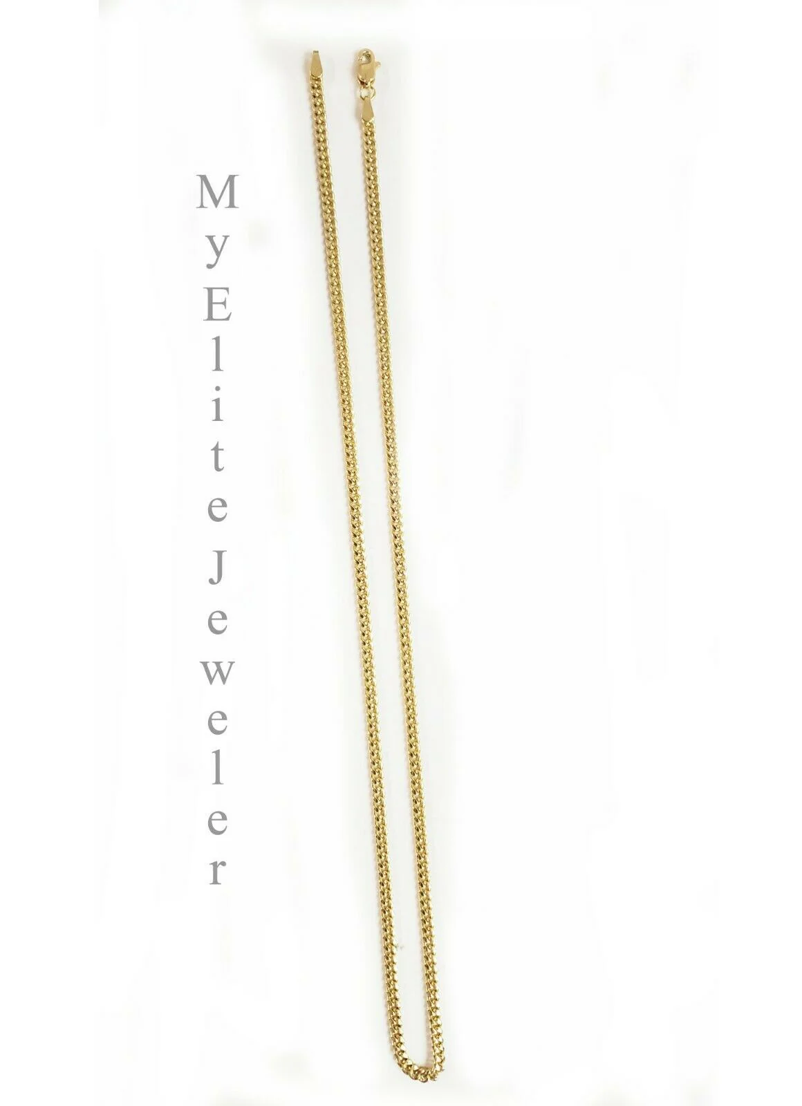 10k Yellow Gold Cuban Chain Diamond Initial P Charm Alphabet 0.29CT Diamond REAL - Image 3
