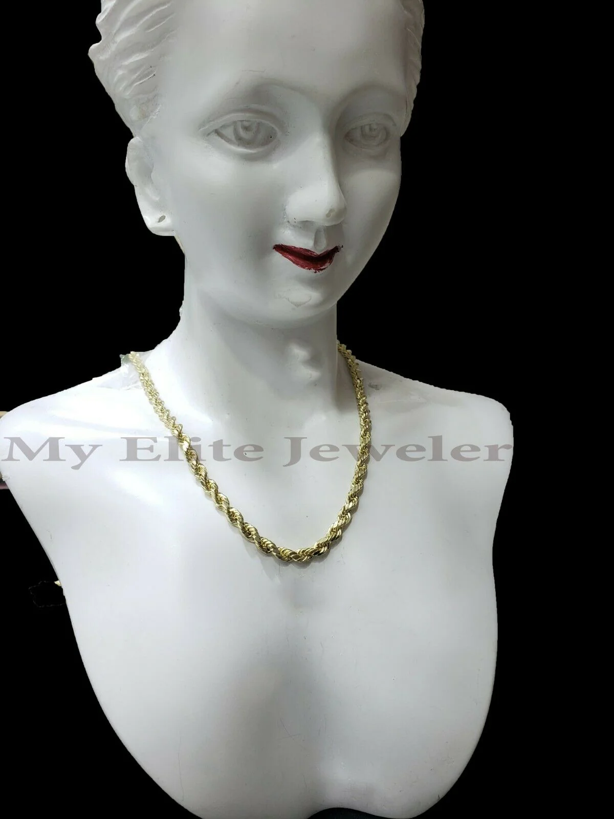 10K Yellow Gold Rope Chain Ladies Necklace 16Inch 3MM For pendant REAL 10KT GOLD - Image 3