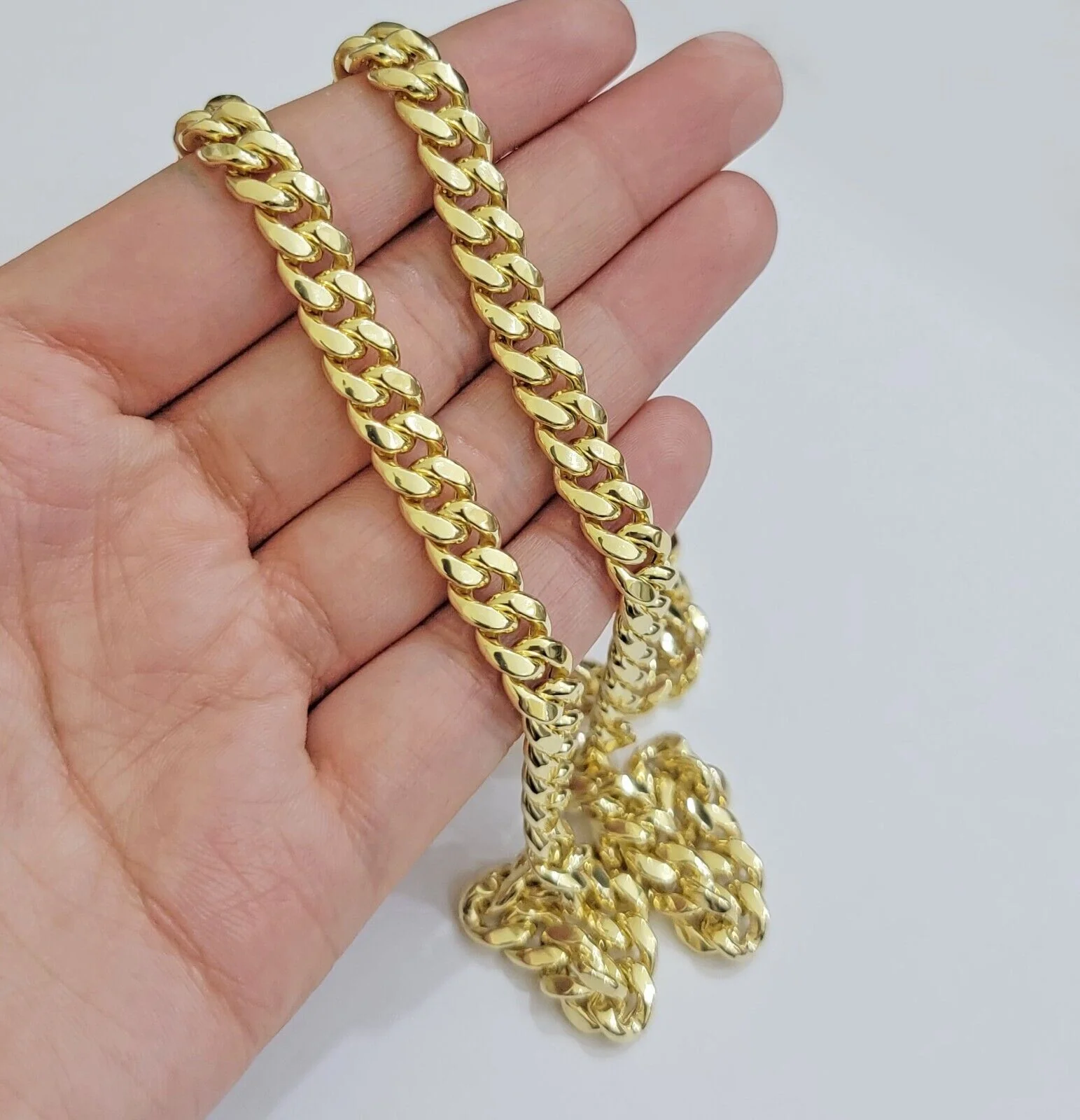 14k Gold Chain Necklace 24 Inch Miami Cuban Link 8mm Box Lock Real 14KT For Mens - Image 5