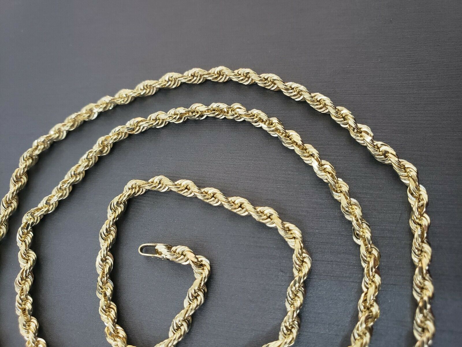 14K Yellow Gold Solid Chain Necklace 18"-28" 3mm Diamond Cut REAL 14kt Men Women - Image 5