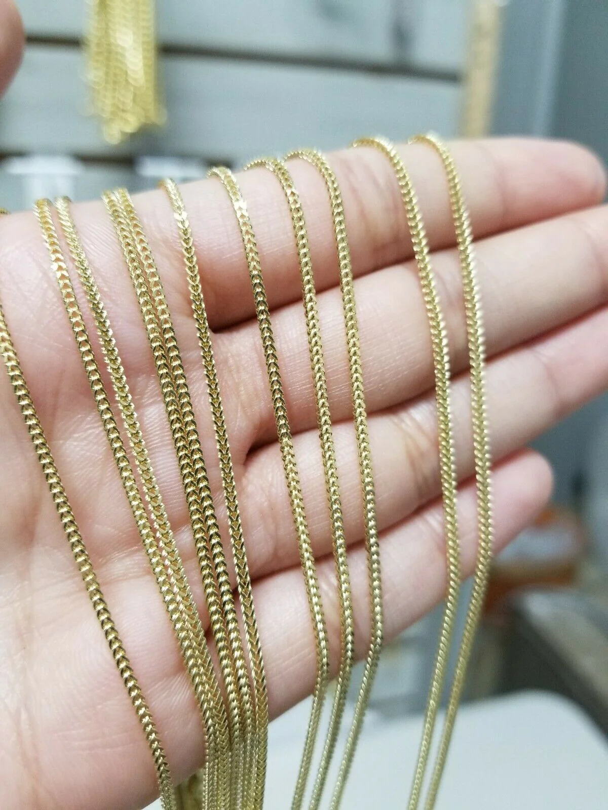Ladies 10k Yellow Gold Necklace Franco Chain 16"-26" For Pendant REAL Gold,Women - Image 2
