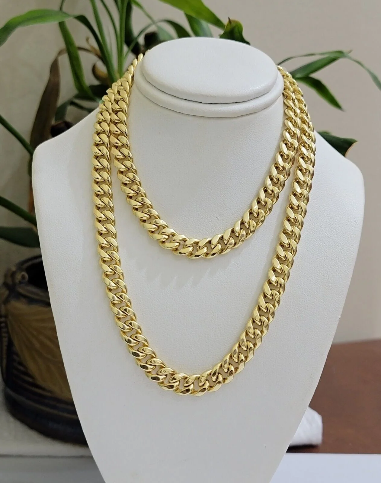 Miami Cuban Link Chain 20 Inch Necklace REAL 10k Yellow Gold 8mm Mens Women 10KT - Image 5