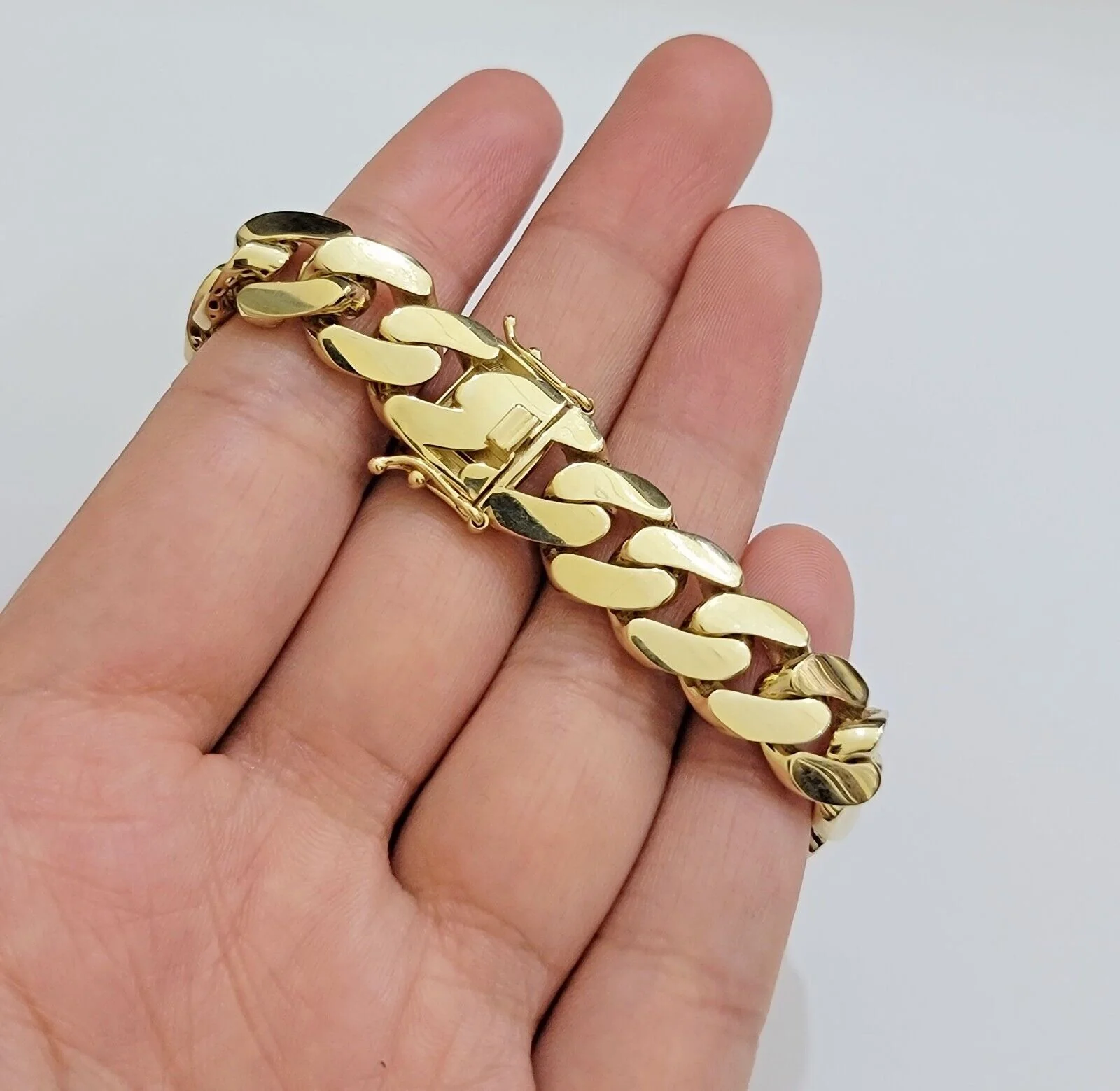 Real 10k Gold Bracelet 12mm Royal Miami Cuban Link 8 inch Men's 10kt Yellow Gold - Image 5