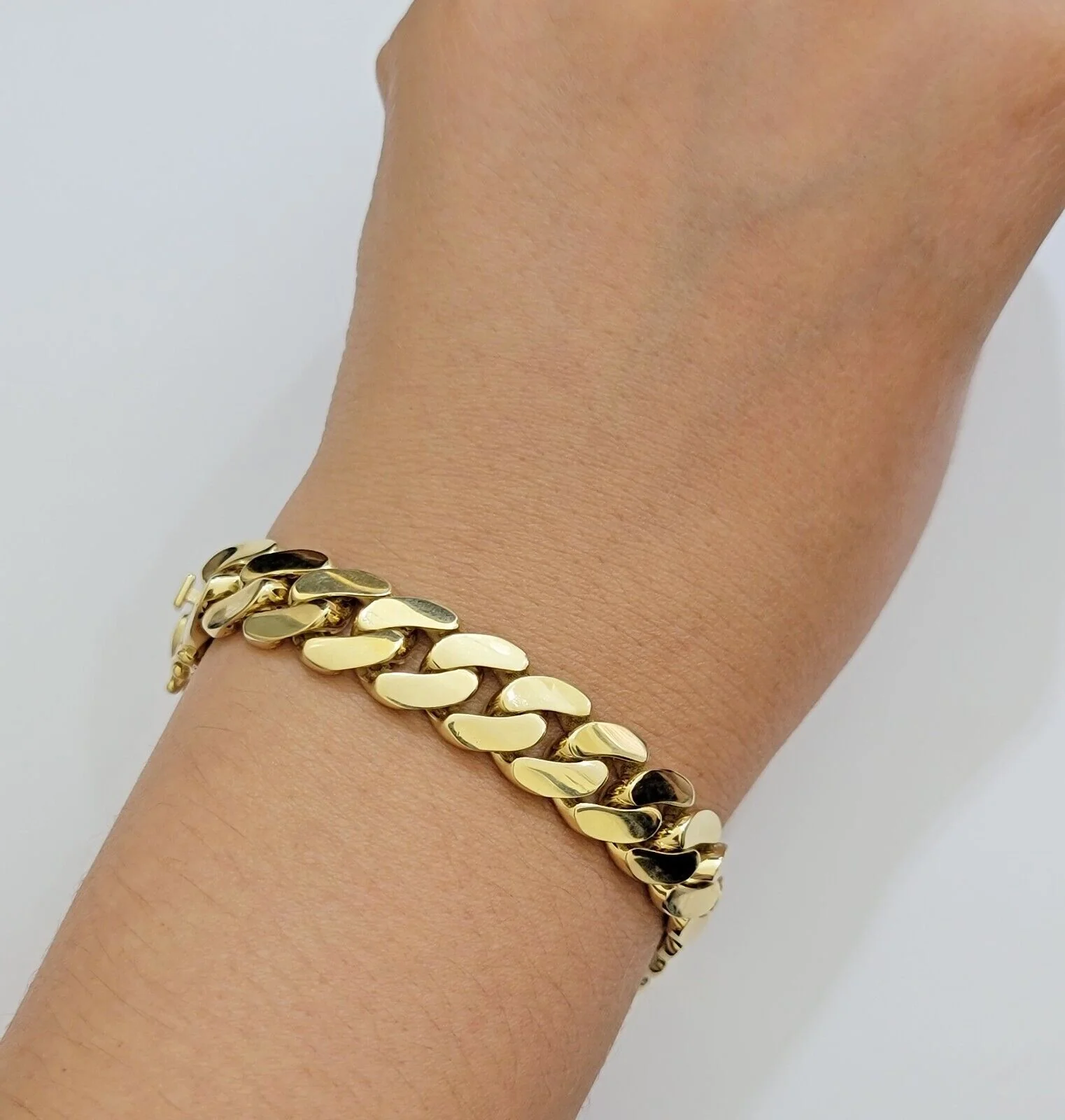 Real 10k Gold Bracelet 12mm Royal Miami Cuban Link 8 inch Men's 10kt Yellow Gold - Image 6