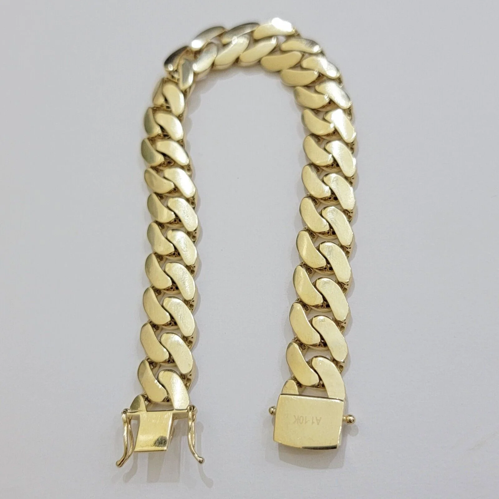 Real 10k Gold Bracelet 14mm Royal Miami Cuban Link 9 inch Men's 10kt Yellow Gold - Image 5