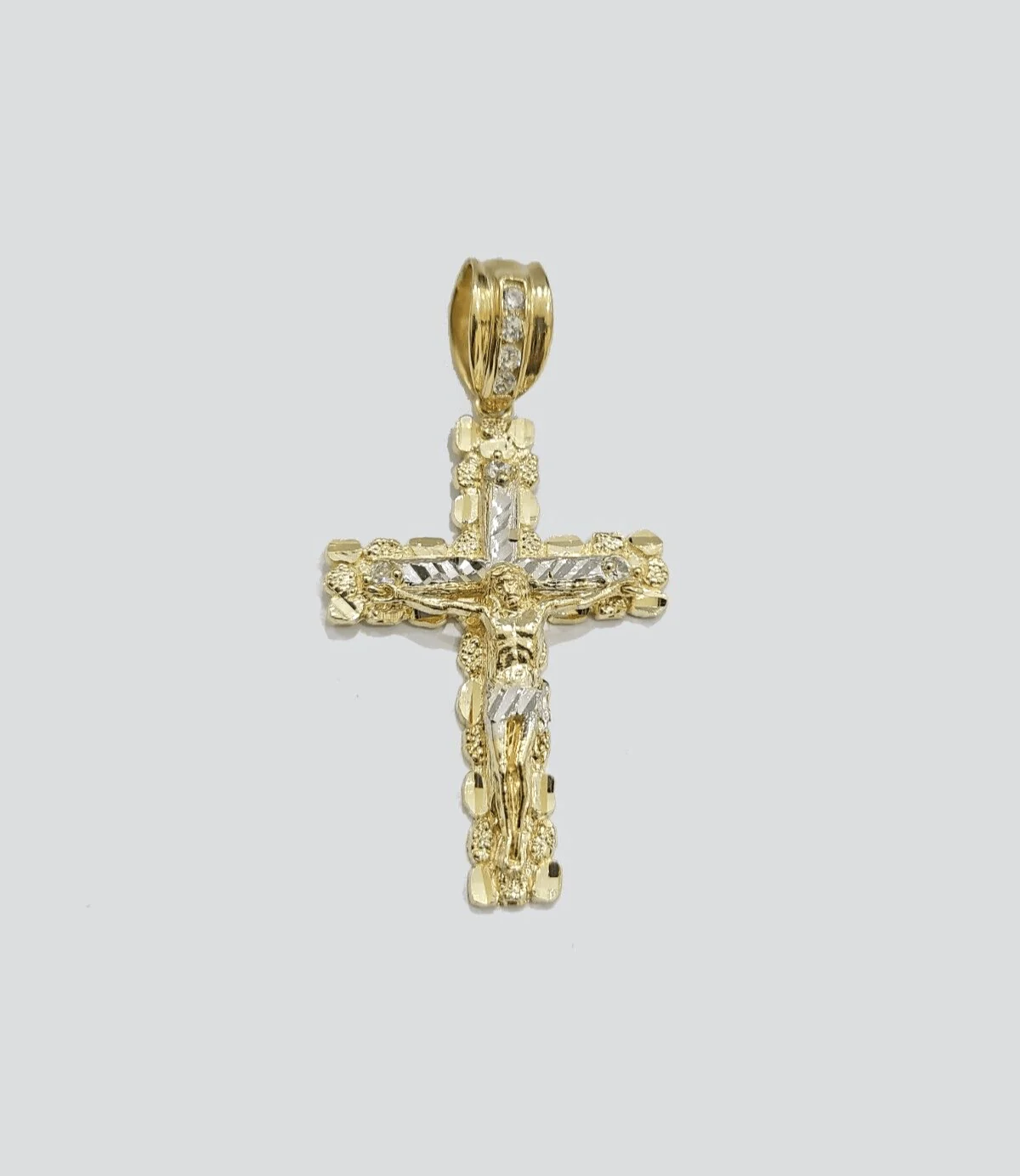 Real 10k Gold Cross Pendant Necklace 22 Inch SET Chain 5mm Miami Cuban Link 10KT - Image 12