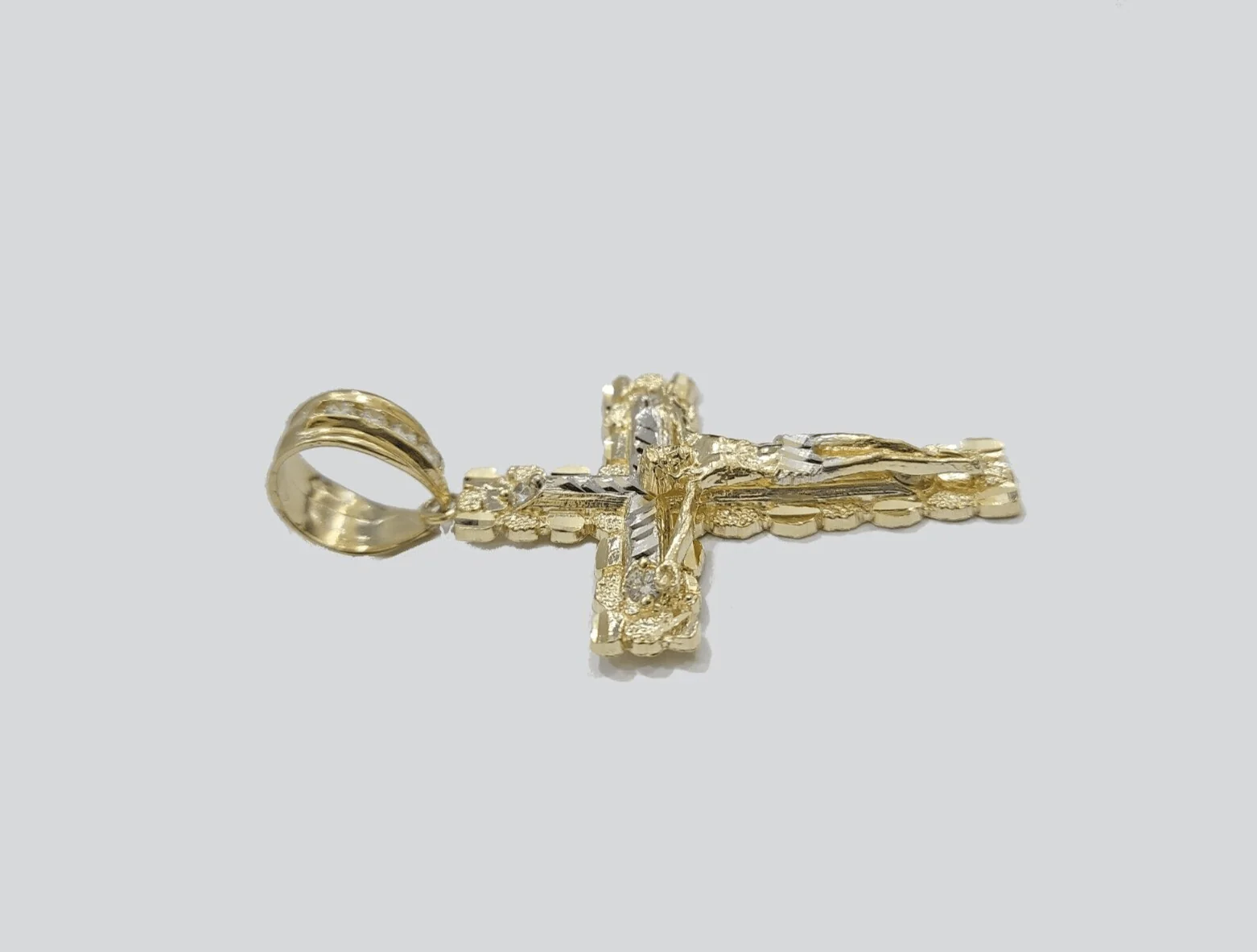 Real 10k Gold Cross Pendant Necklace 26 Inch SET Chain 5mm Miami Cuban Link 10KT - Image 13