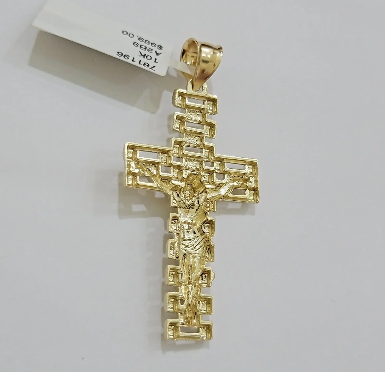 Real 10k Gold Franco Chain Cross Charm SET 18-24 Inch 2mm Necklace Jesus Pendant - Image 10