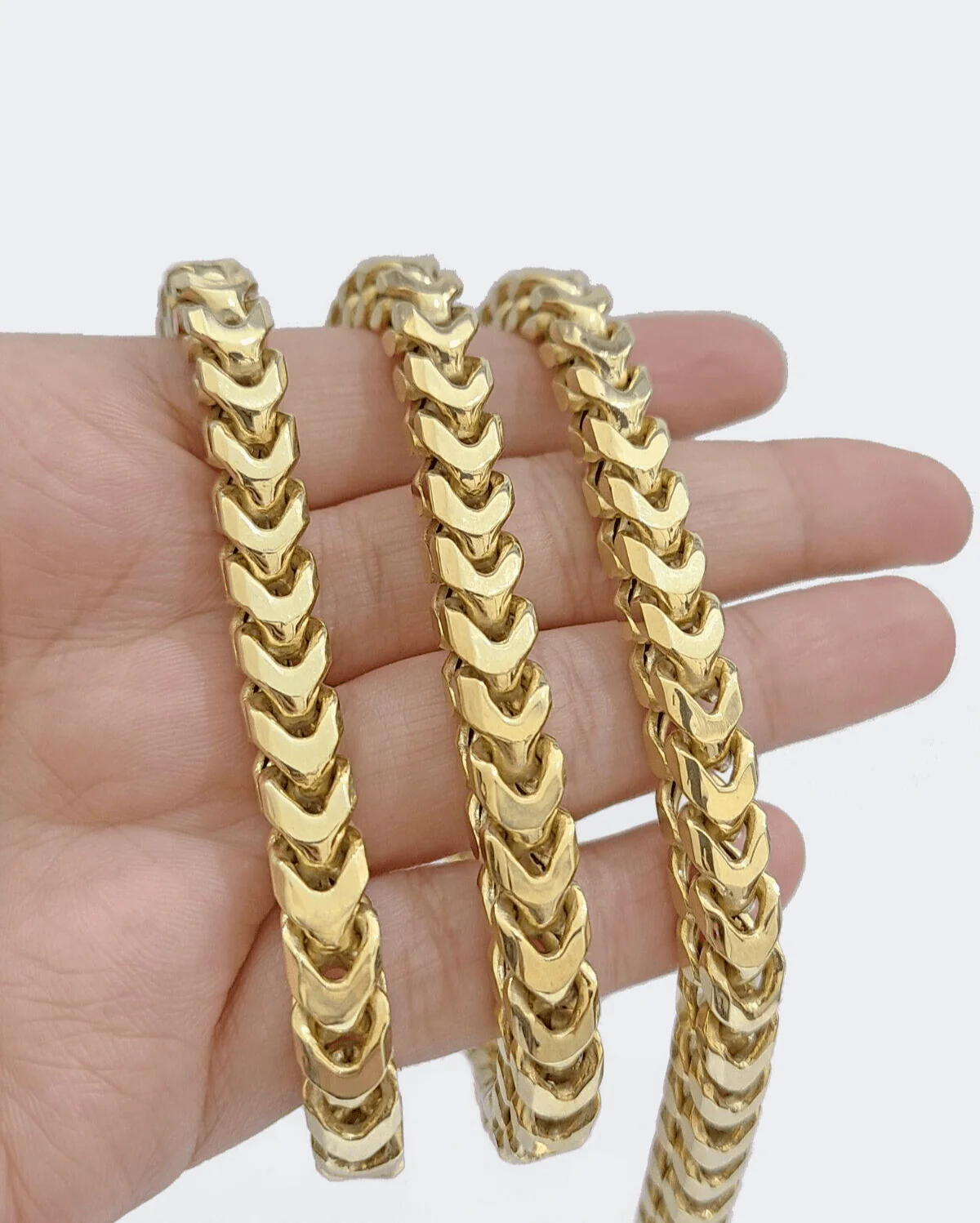 Real 10k Gold Necklace Franco Chain 7mm 26 Inch Mens 10k Yellow Gold 94 grams - Image 5