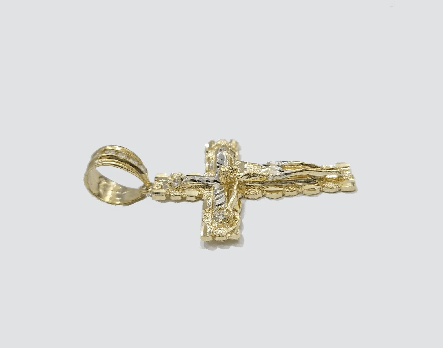 Real 10k Gold Rope Chain Jesus Cross Charm SET 4mm 20'' Necklace & Pendant Men's - Image 3