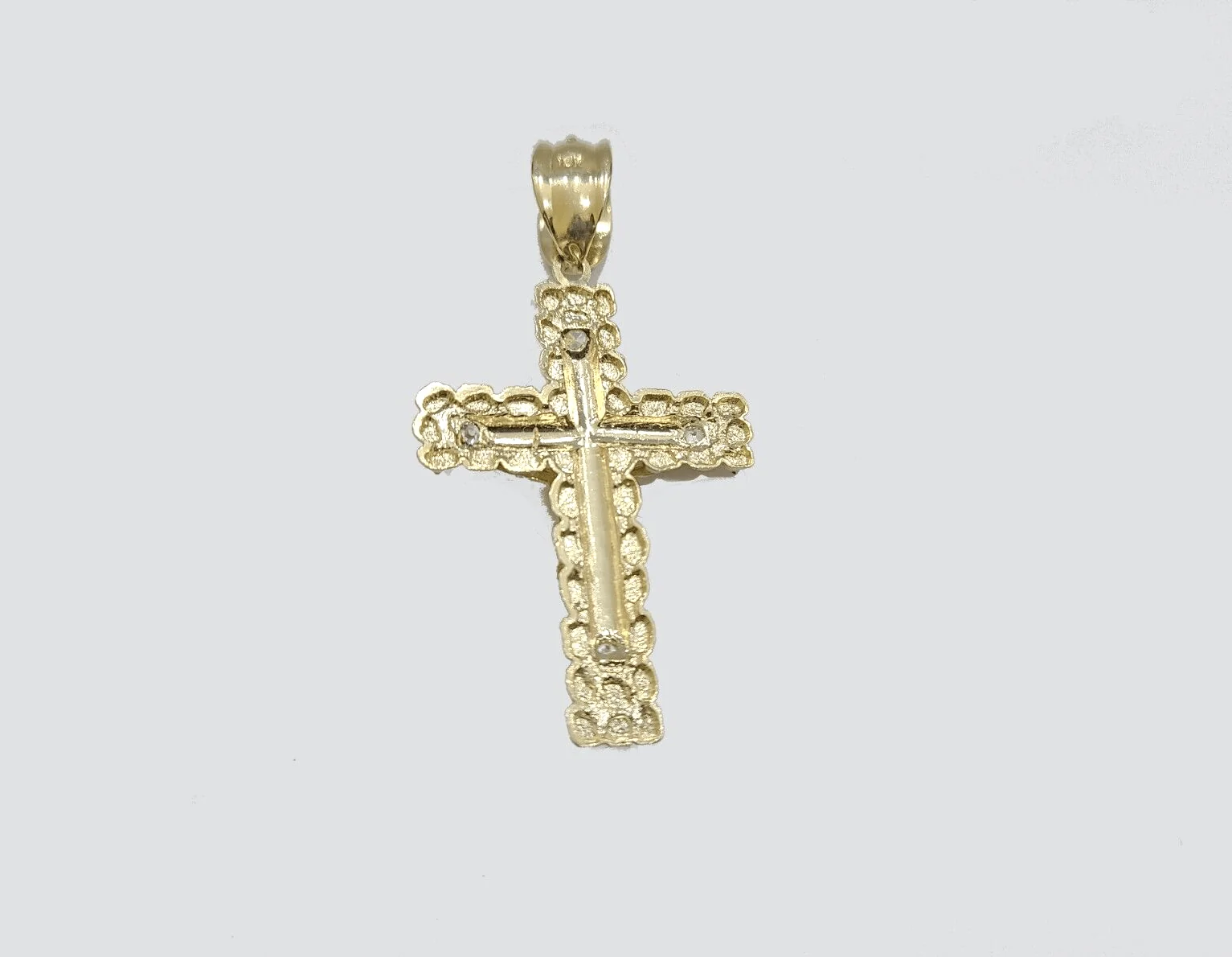 Real 10k Gold Rope Chain Jesus Cross Charm SET 4mm 20'' Necklace & Pendant Men's - Image 4