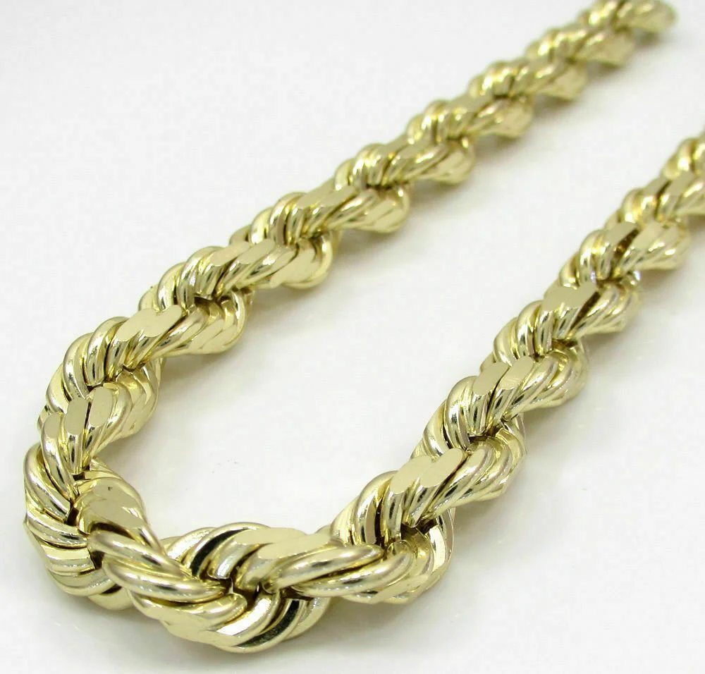 REAL 10k Gold Rope Necklace 24" 7mm Mens Chain 10kt Yellow Gold Lobster,Bracelet - Image 10