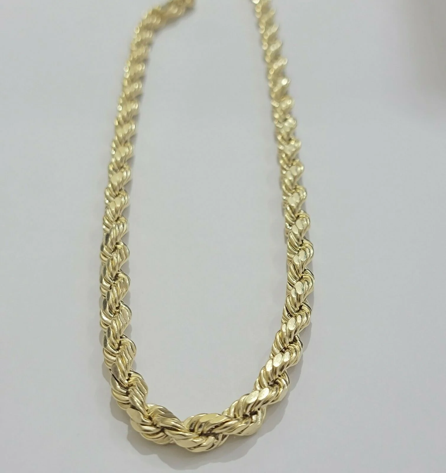 REAL 10k Gold Rope Necklace 24" 7mm Mens Chain 10kt Yellow Gold Lobster,Bracelet - Image 11