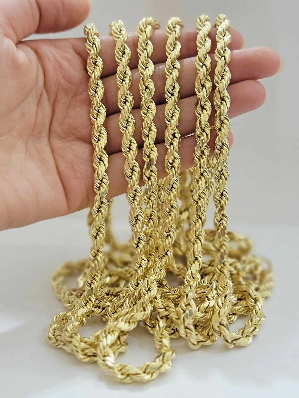 REAL 10k Gold Rope Necklace 24" 7mm Mens Chain 10kt Yellow Gold Lobster,Bracelet - Image 4