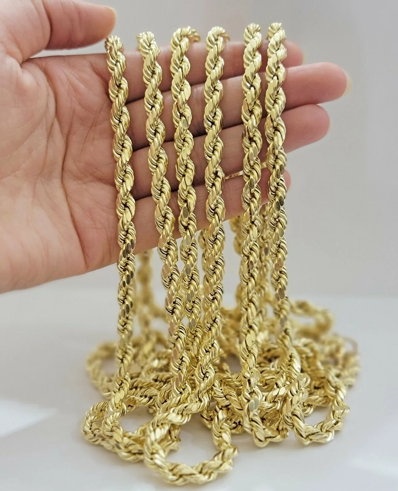 REAL 10k Gold Rope Necklace 24" 7mm Mens Chain 10kt Yellow Gold Lobster,Bracelet - Image 7
