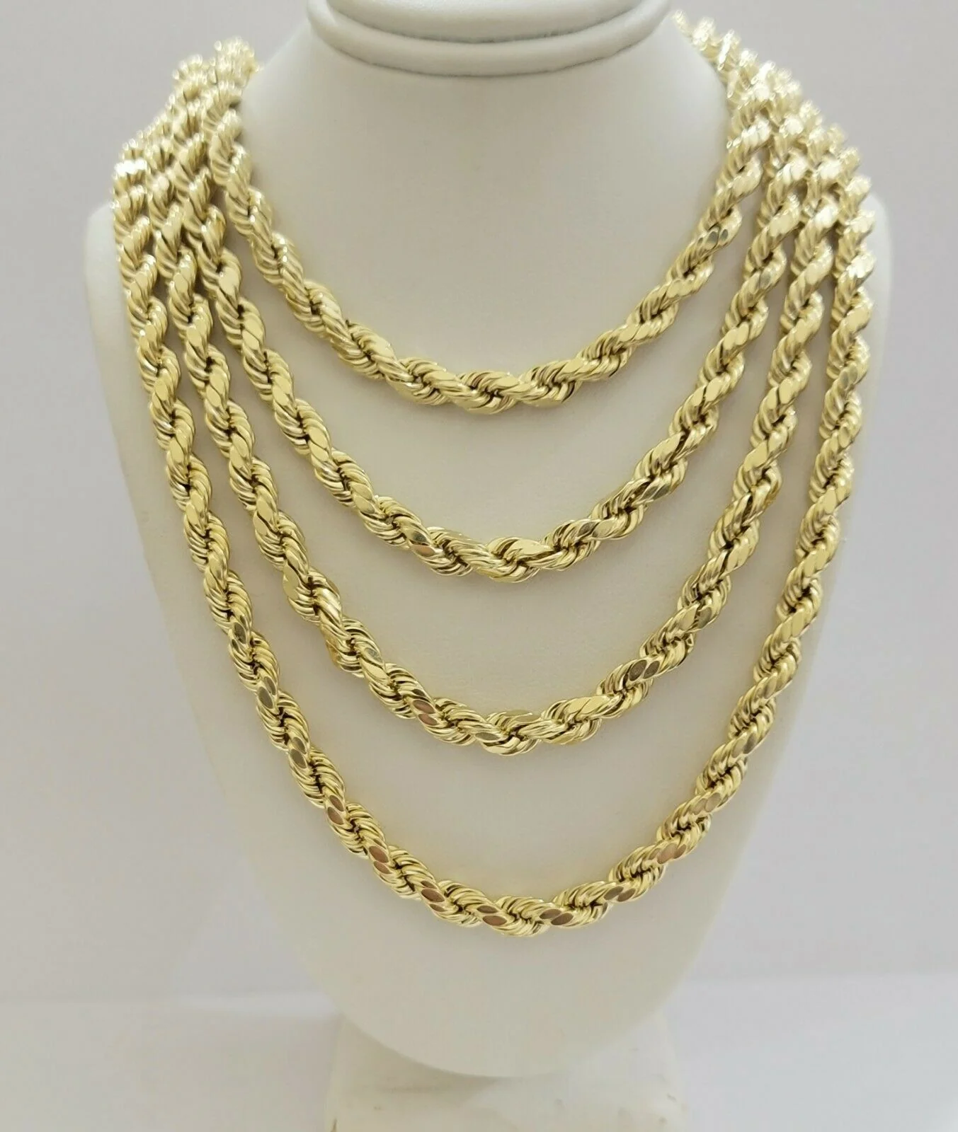 REAL 10k Gold Rope Necklace 24" 7mm Mens Chain 10kt Yellow Gold Lobster,Bracelet - Image 9