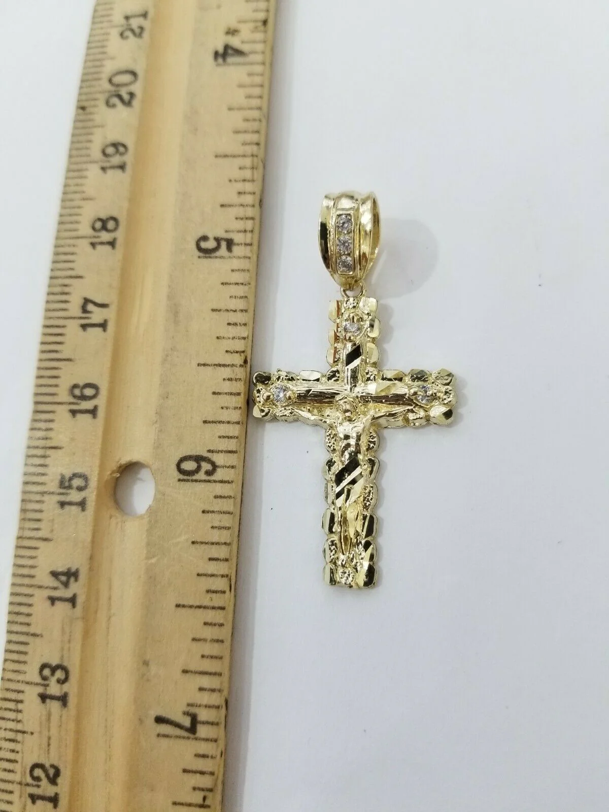 REAL 10k Rope Chain And Cross Charm Pendant 3mm Necklace Jesus Cross Set 16"-28" - Image 4