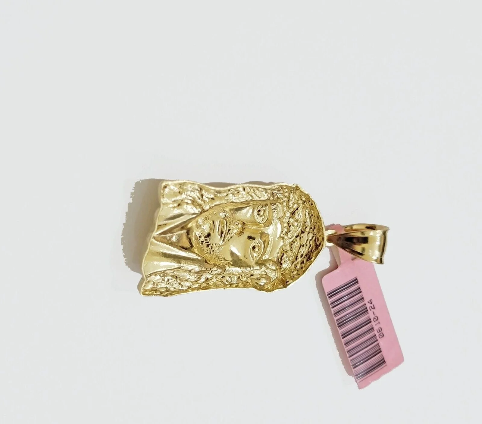 Real 14k Gold Charm Pendant Jesus Head 14kt Yellow Gold For Men Diamond Cuts - Image 8