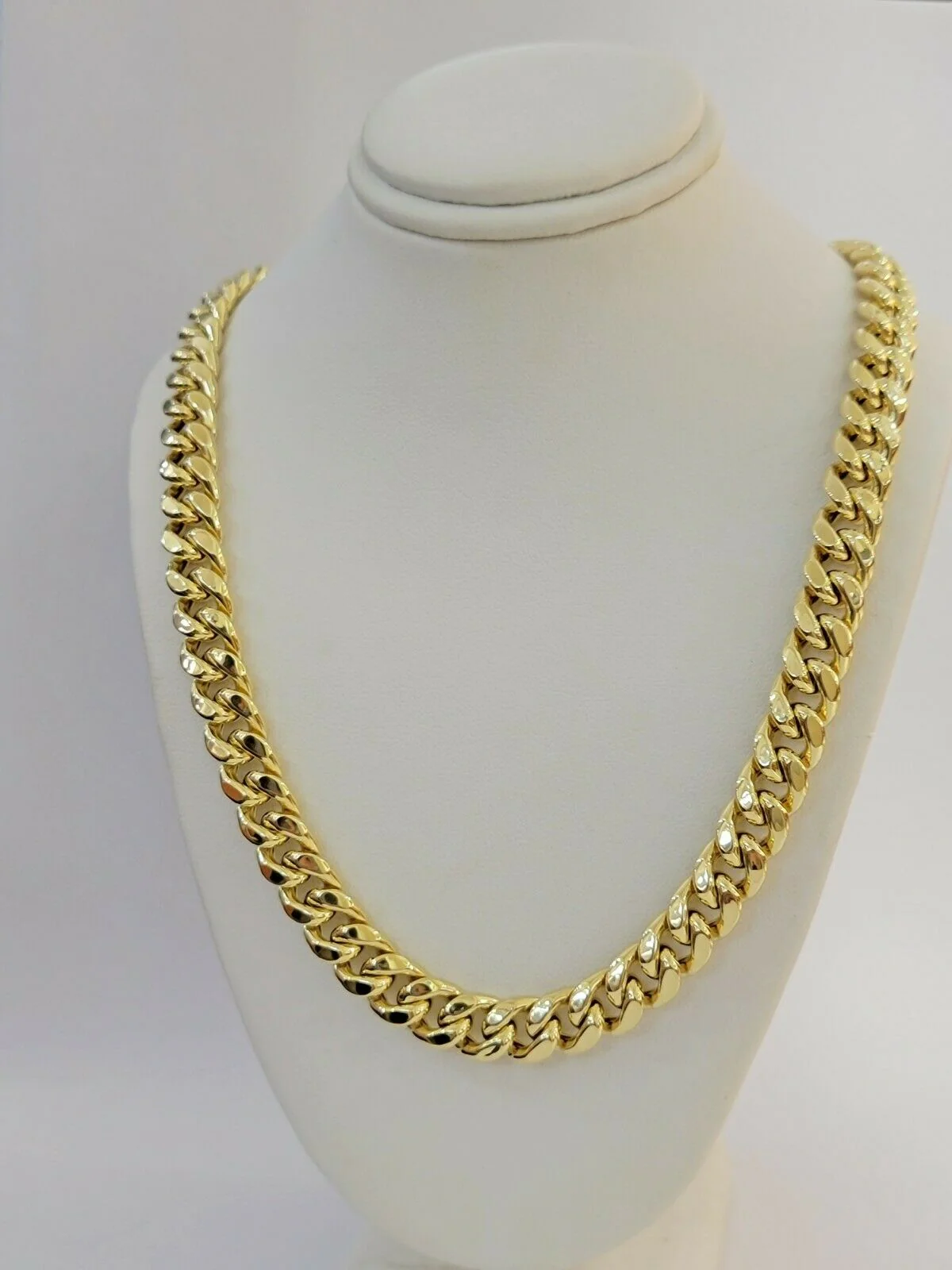 Real 14k Mens Chain Miami Cuban Link Necklace 24"  9mm 14KT Yellow Gold Box lock - Image 5