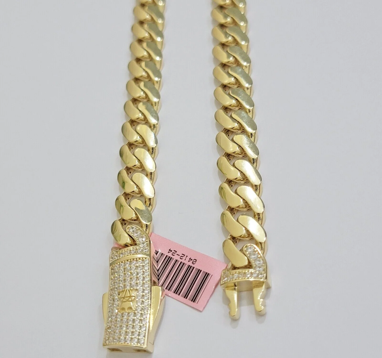 Real 14K Yellow Gold Necklace Royal Monaco Chain 10mm chain 22Inch Mens Puro ORO - Image 3