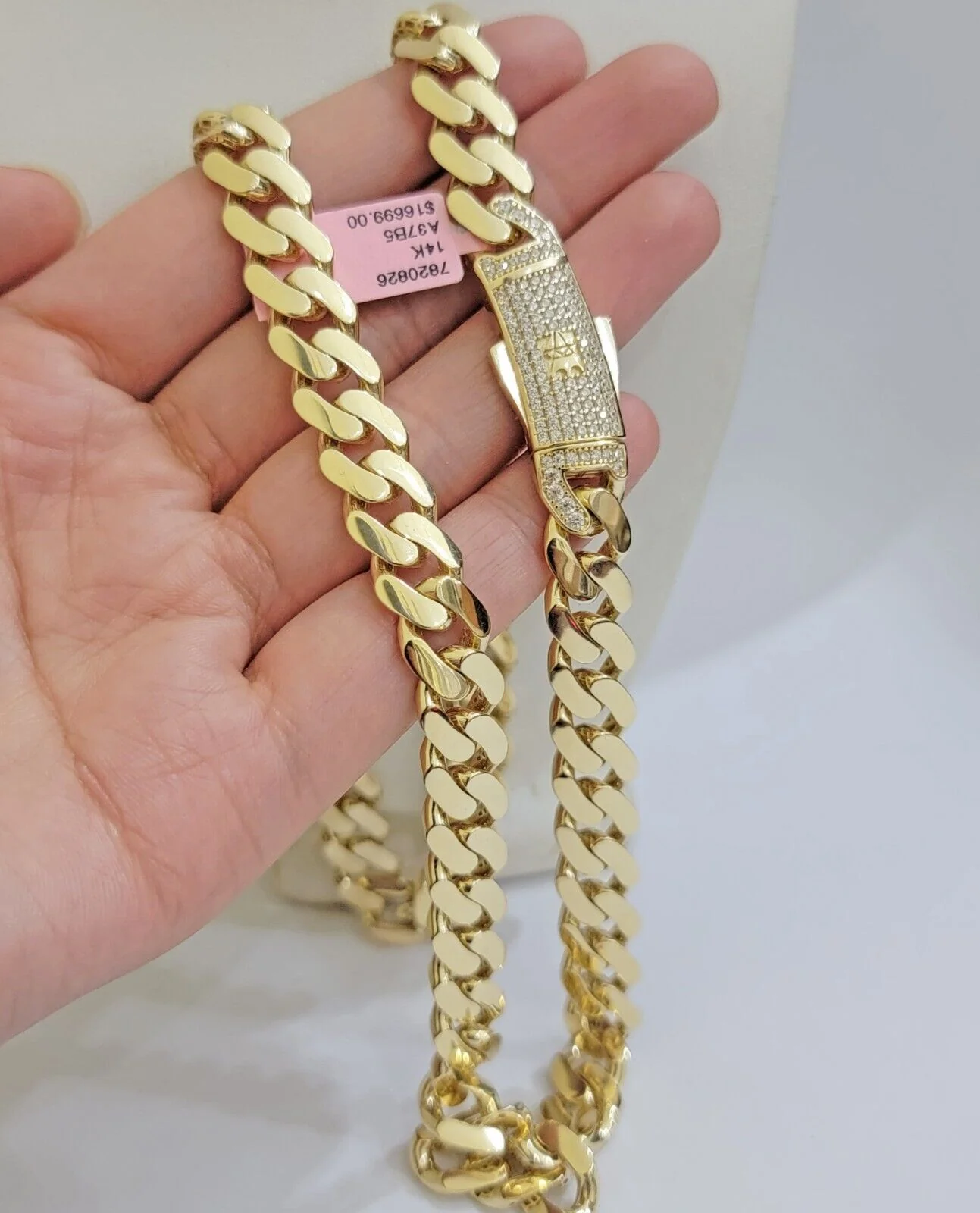 Real 14K Yellow Gold Necklace Royal Monaco Chain 10mm chain 22Inch Mens Puro ORO - Image 7