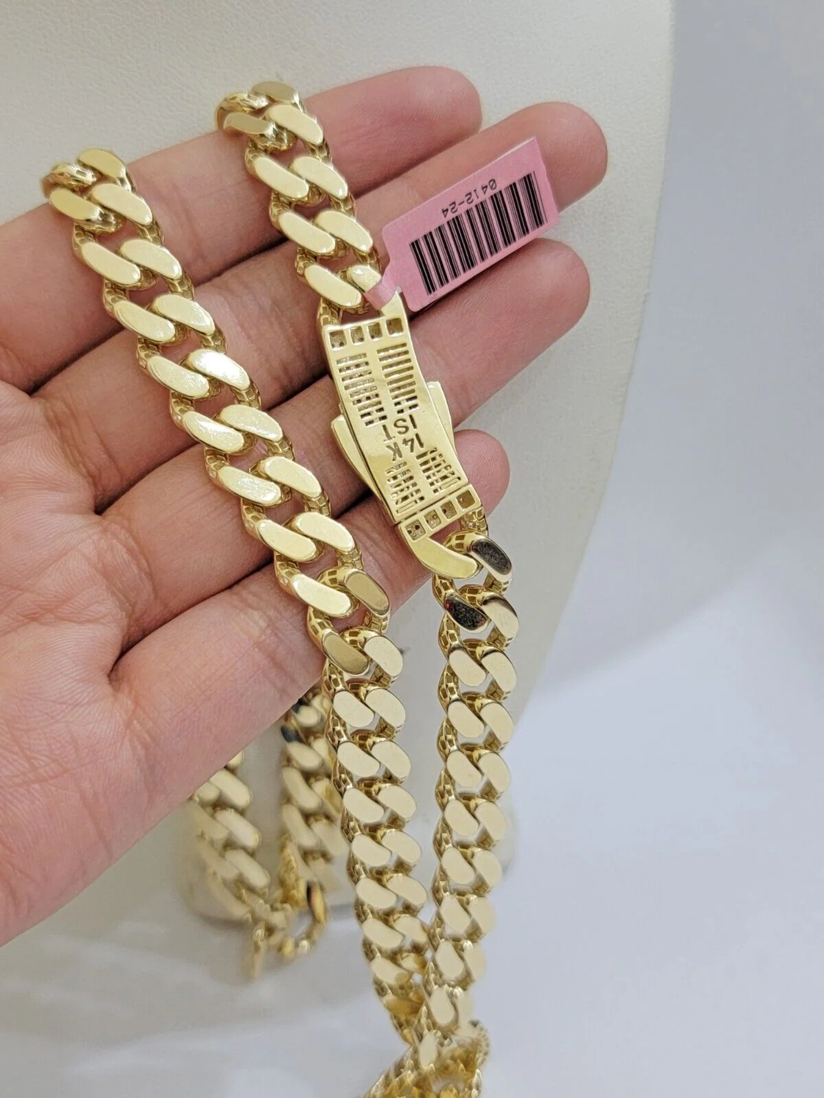 Real 14K Yellow Gold Necklace Royal Monaco Chain 10mm chain 22Inch Mens Puro ORO - Image 8