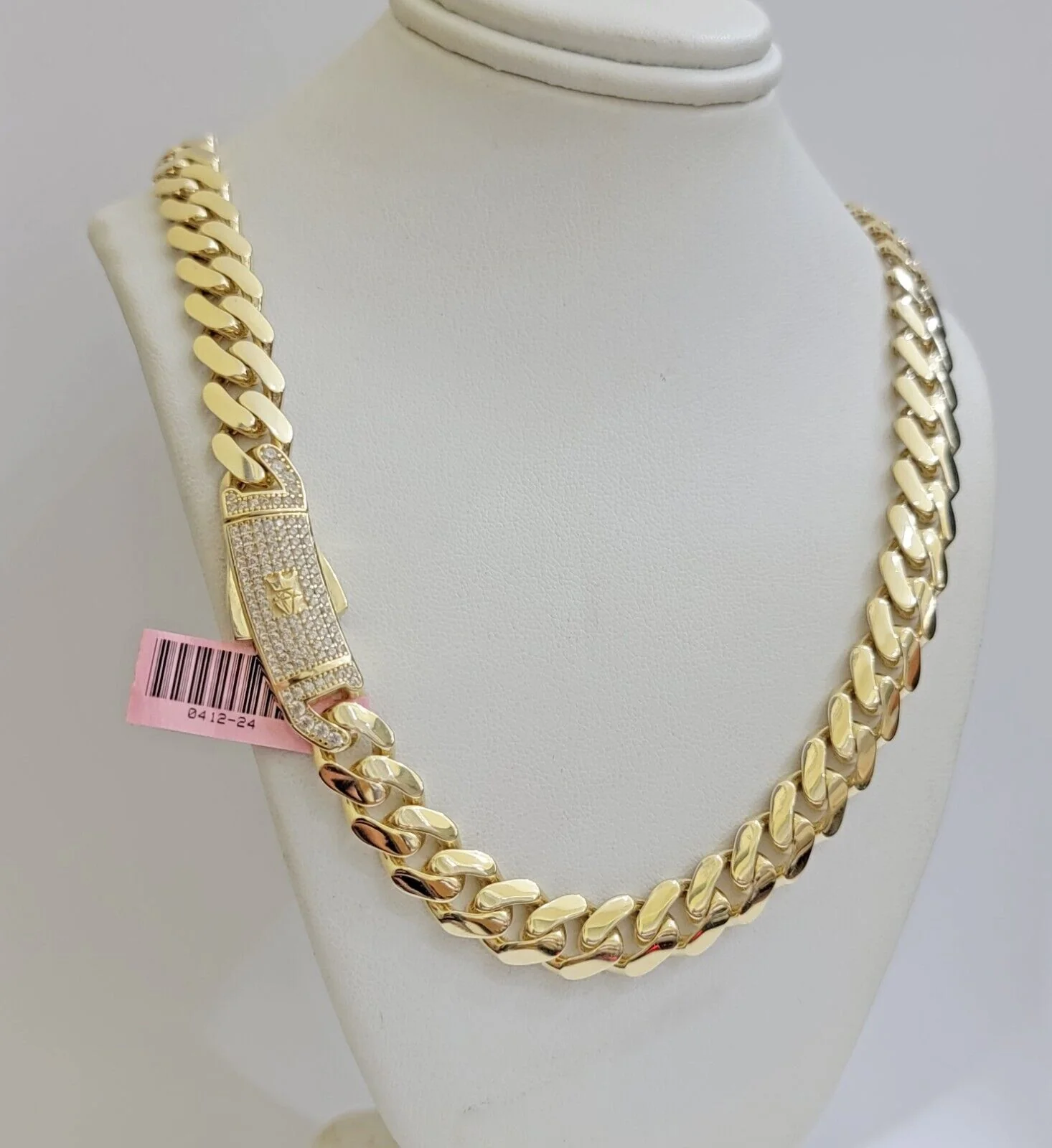 Real 14K Yellow Gold Royal Monaco Chain 10mm chain 24Inch Necklace Mens Puro ORO - Image 3