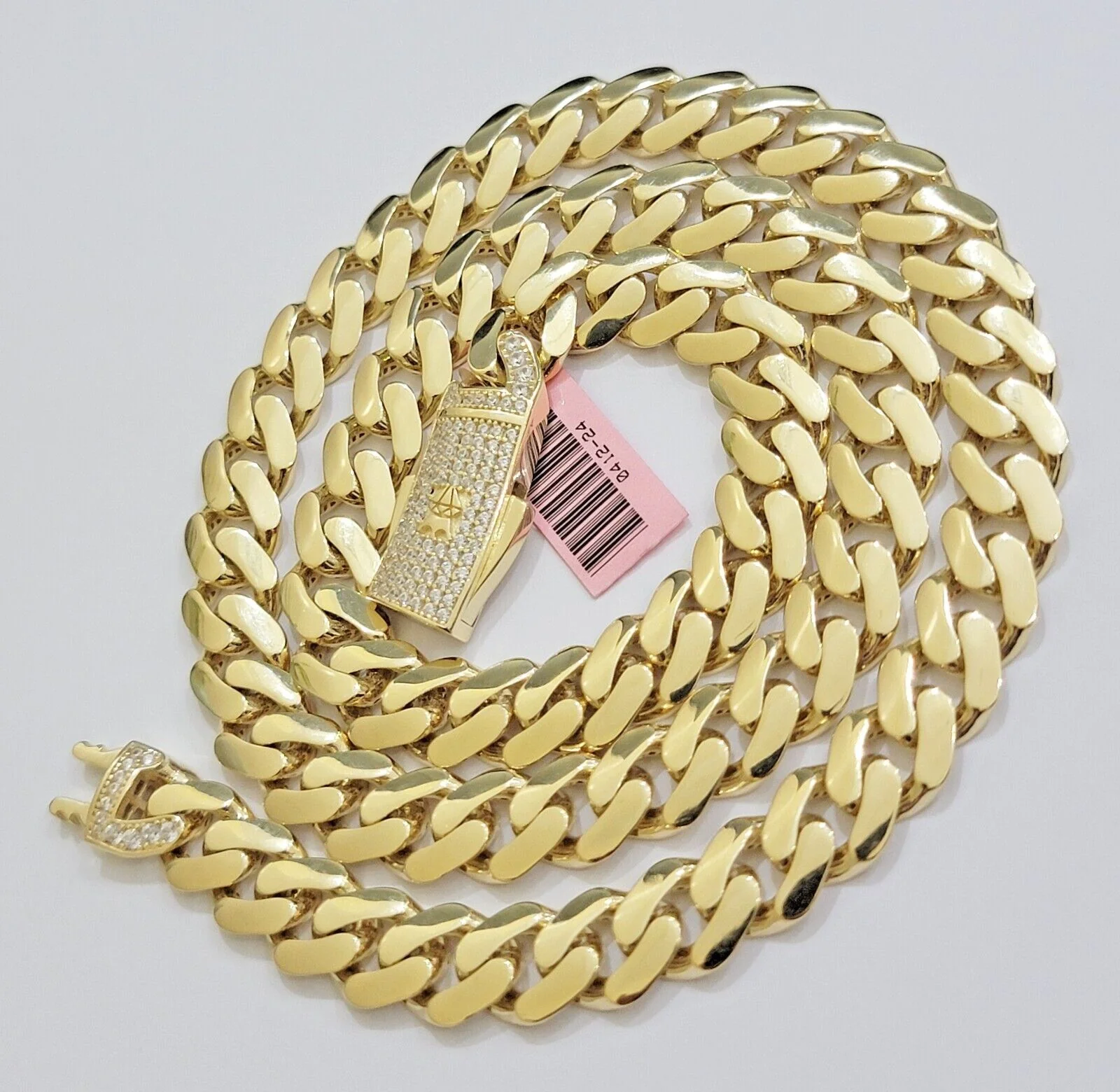 Real 14K Yellow Gold Royal Monaco Chain 10mm chain 24Inch Necklace Mens Puro ORO - Image 6