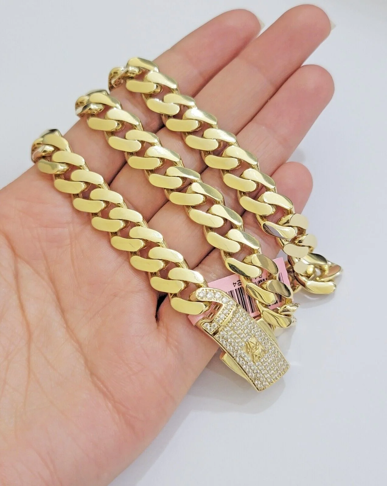 Real 14K Yellow Gold Royal Monaco Chain 10mm chain 24Inch Necklace Mens Puro ORO - Image 7