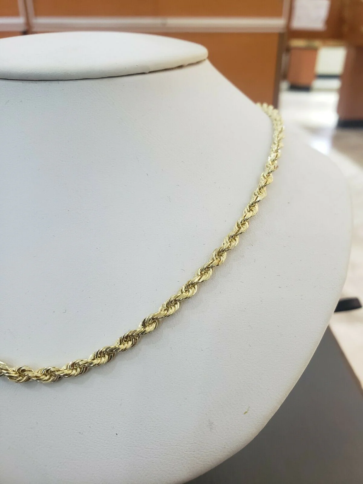 Real Gold Rope Chain Solid 14k Yellow Gold Necklace 18"-28" 3.5mm Diamond Cut - Image 8