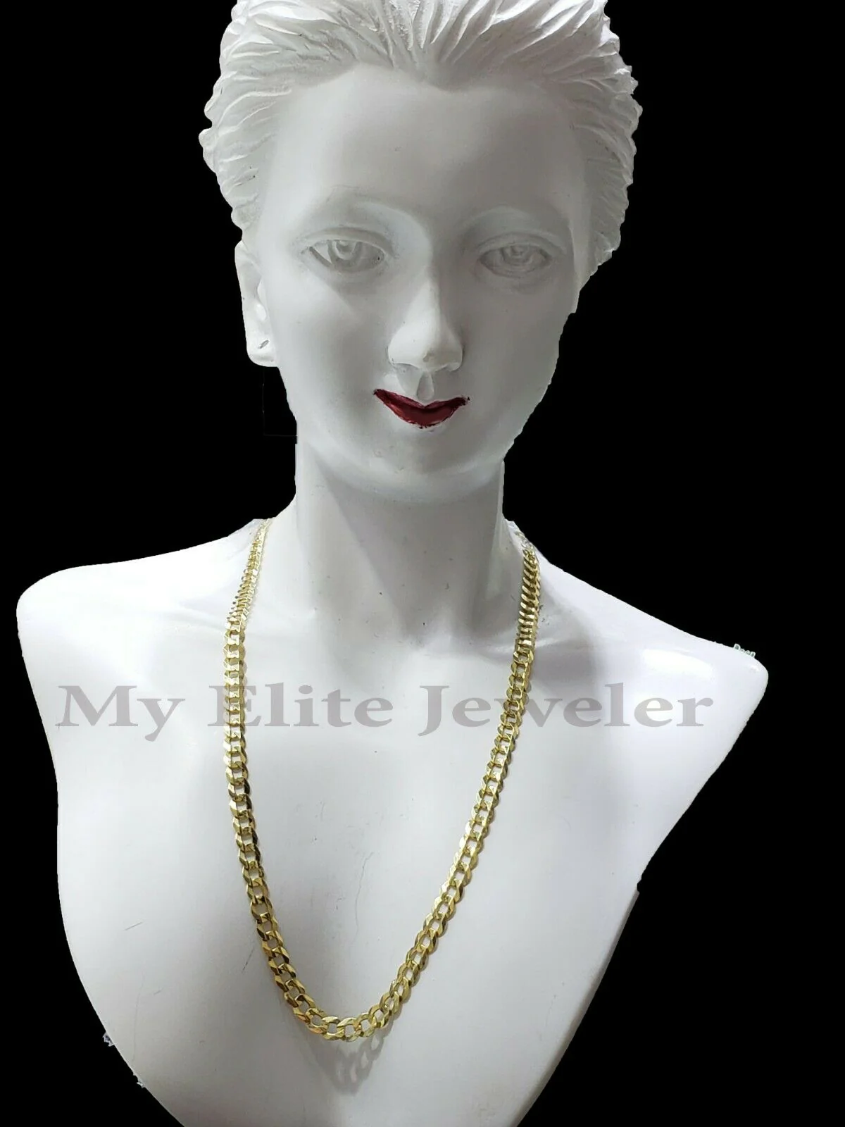 SOLID 14k Yellow Gold Ladies Chain Necklace 22 Inch Cuban Curb Link  3 MM Women - Image 3