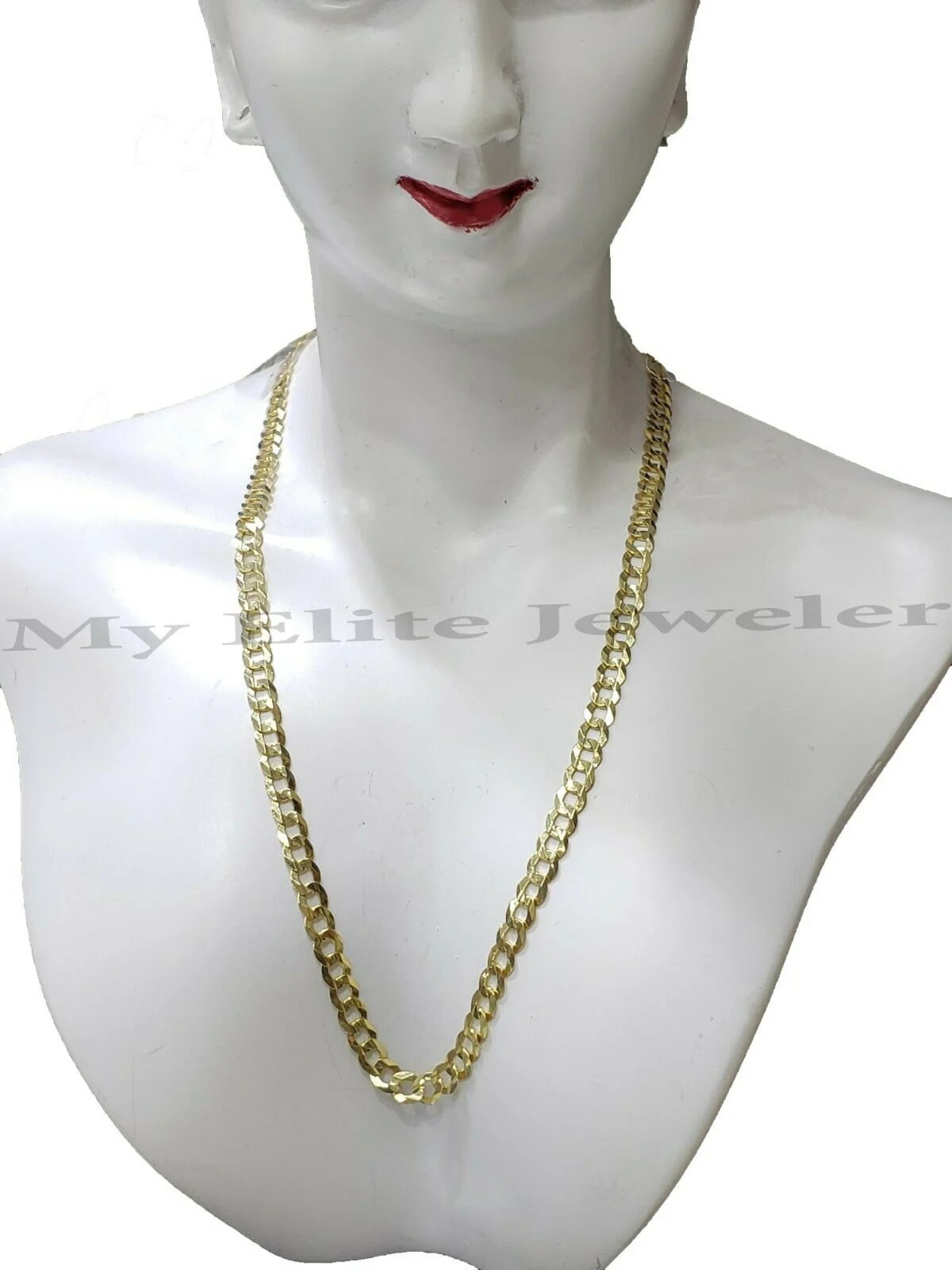 SOLID 14k Yellow Gold Ladies Chain Necklace 22 Inch Cuban Curb Link  3 MM Women - Image 4